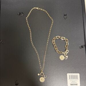 Alex and Ani Gold Chain Necklace and Bracelet Set